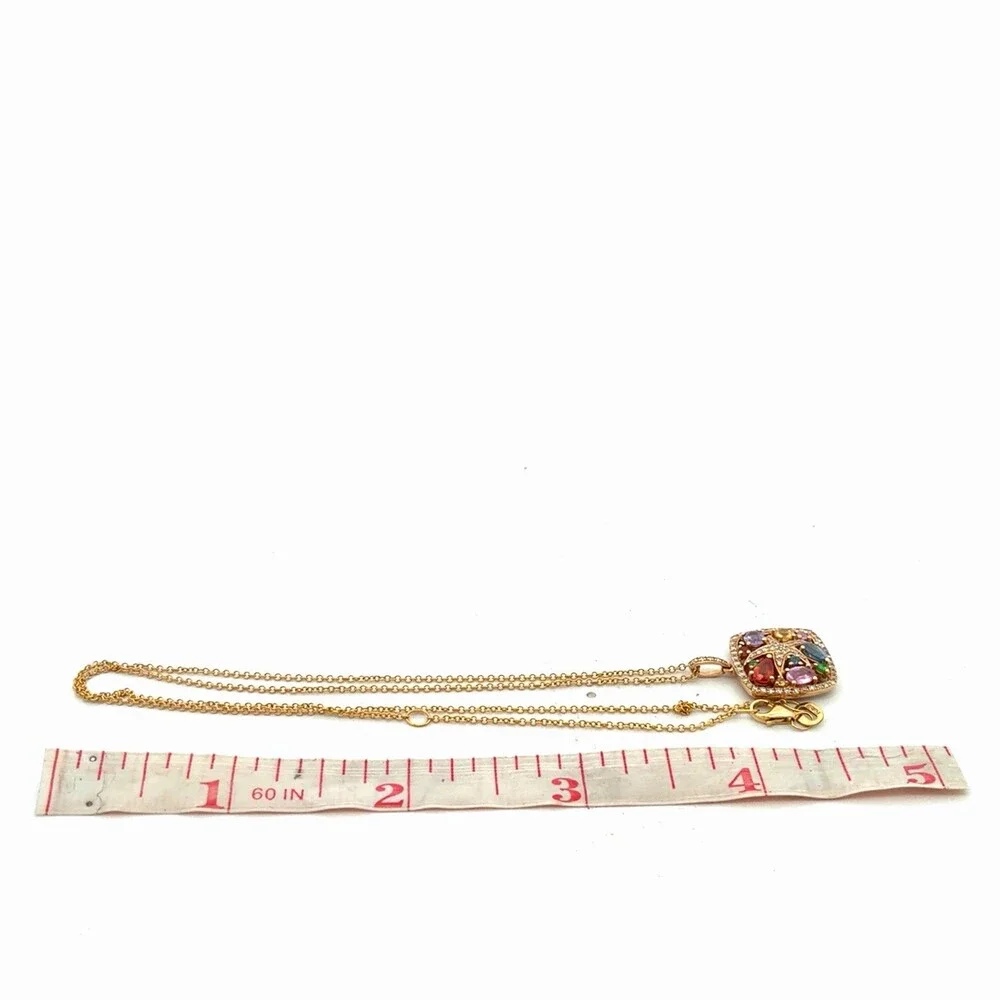 EFFY 14K Yellow Gold Multi Colored Sapphire Diamond Accent Starfish Necklace